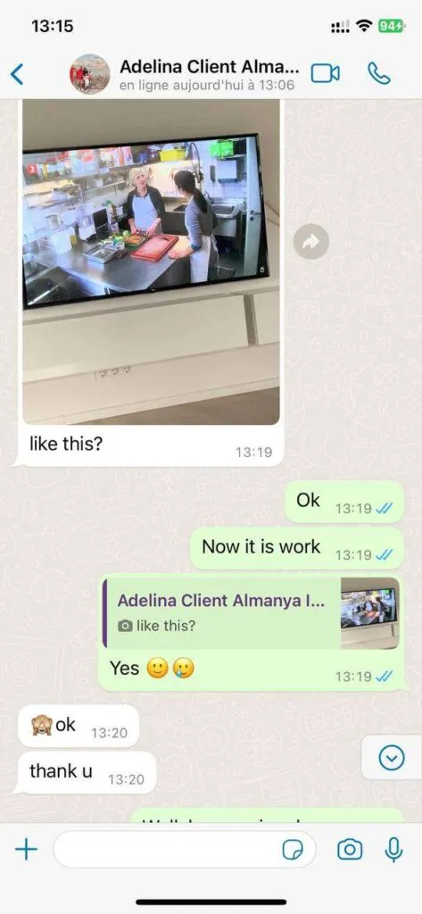Capture écran conversation WhatsApp support Kilarix IPTV 4
