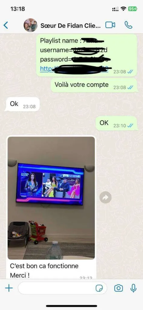 Capture écran conversation WhatsApp support Kilarix IPTV 6